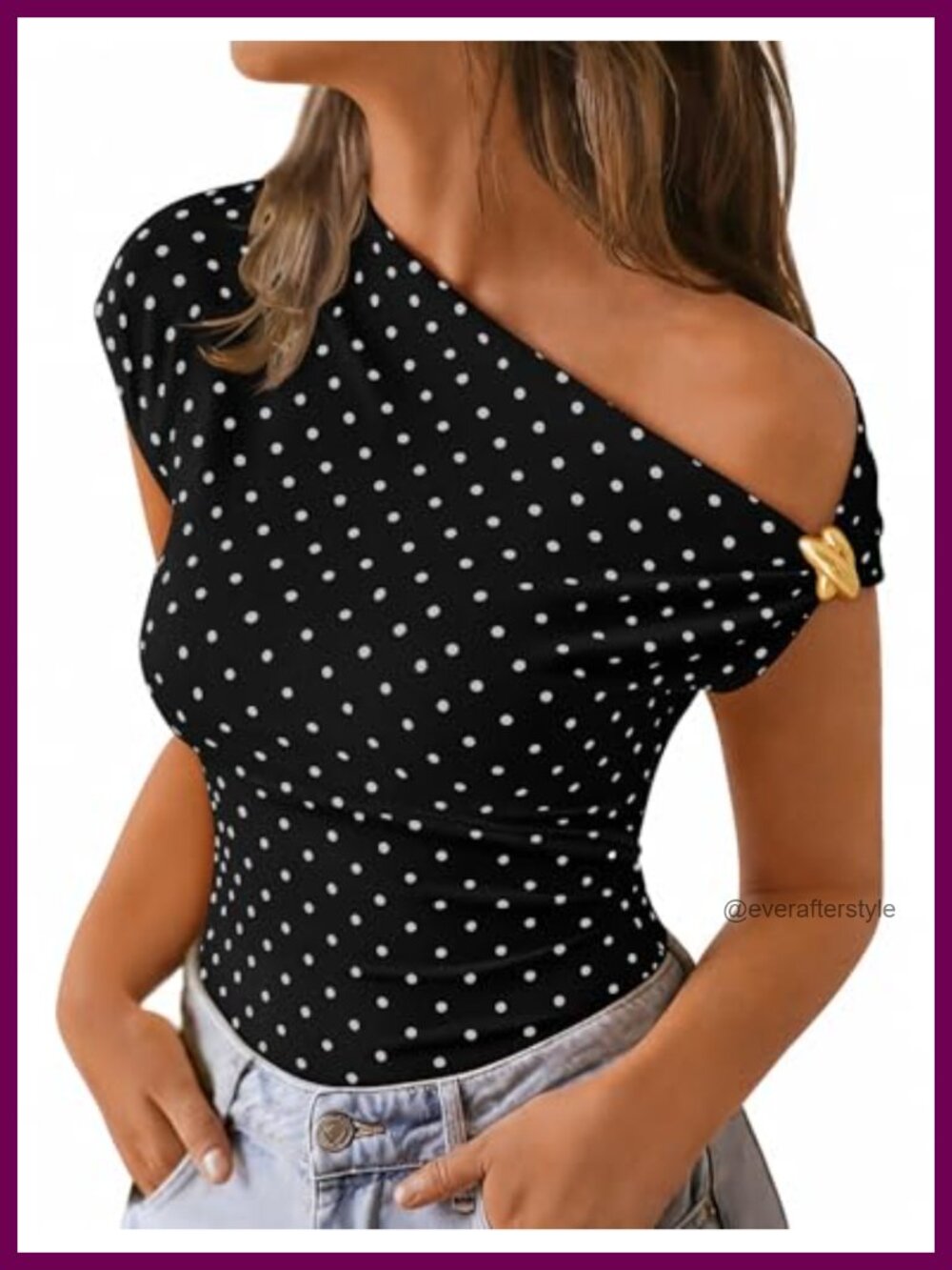 Women's Off Shoulder Asymmetrical Knit Top Short Sleeve Going Out Y2K Shirt